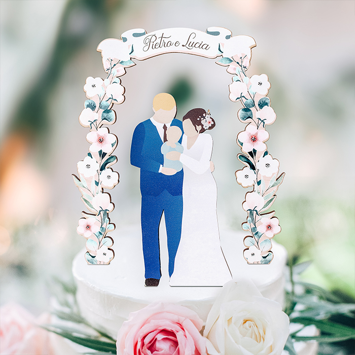 Cake Topper Matrimonio con Sposo e Sposa Biondi