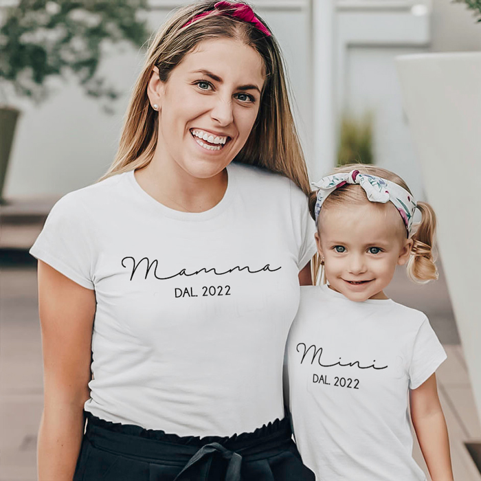 Magliette T-Shirt Personalizzate Mamma e Figlia/o Mamma, Mini - Idea  Regalo Festa della Mamma