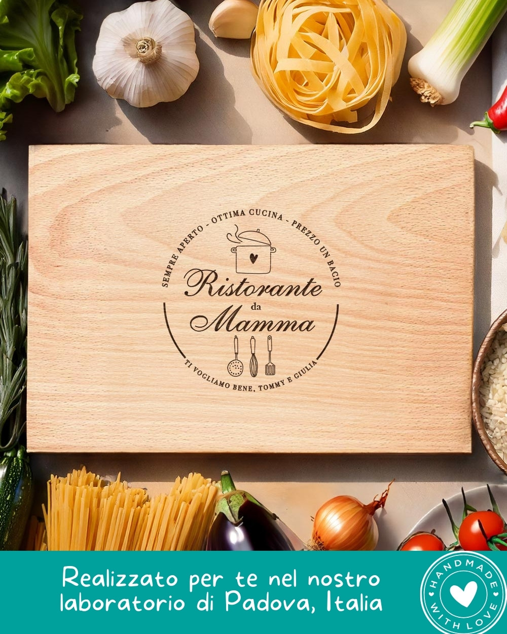 Tagliere Inciso Personalizzato Per La Mamma - Regalo Di Compleanno, Festa Della Mamma, San Valentino Da Figlia O Figlio - Unico E Speciale