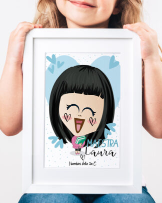 ILLUSTRAZIONE-PERSONALIZZATA-MAESTRA-REGALO-CARTOON