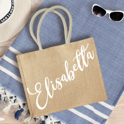 Borsa da Mare in Juta Personalizzata con Nome - immagine 8