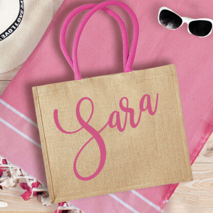 Borsa da Mare in Juta Personalizzata con Nome - immagine 7