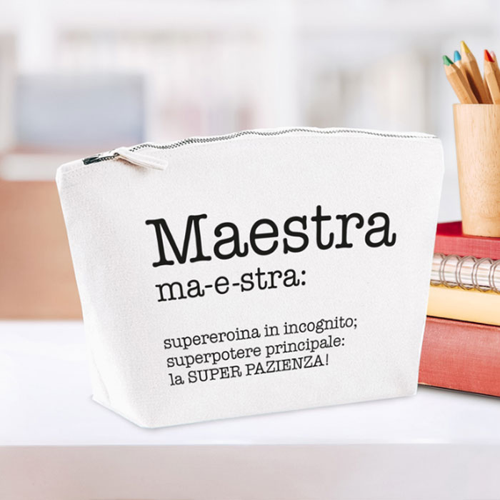 Pochette Beauty Case Personalizzato Definizione Maestra - Idea Regalo  Maestra