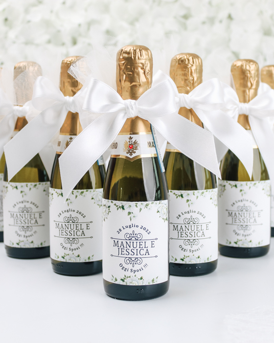 Bottigliette Mignon di Prosecco Personalizzate - Idea Bomboniera Matrimonio