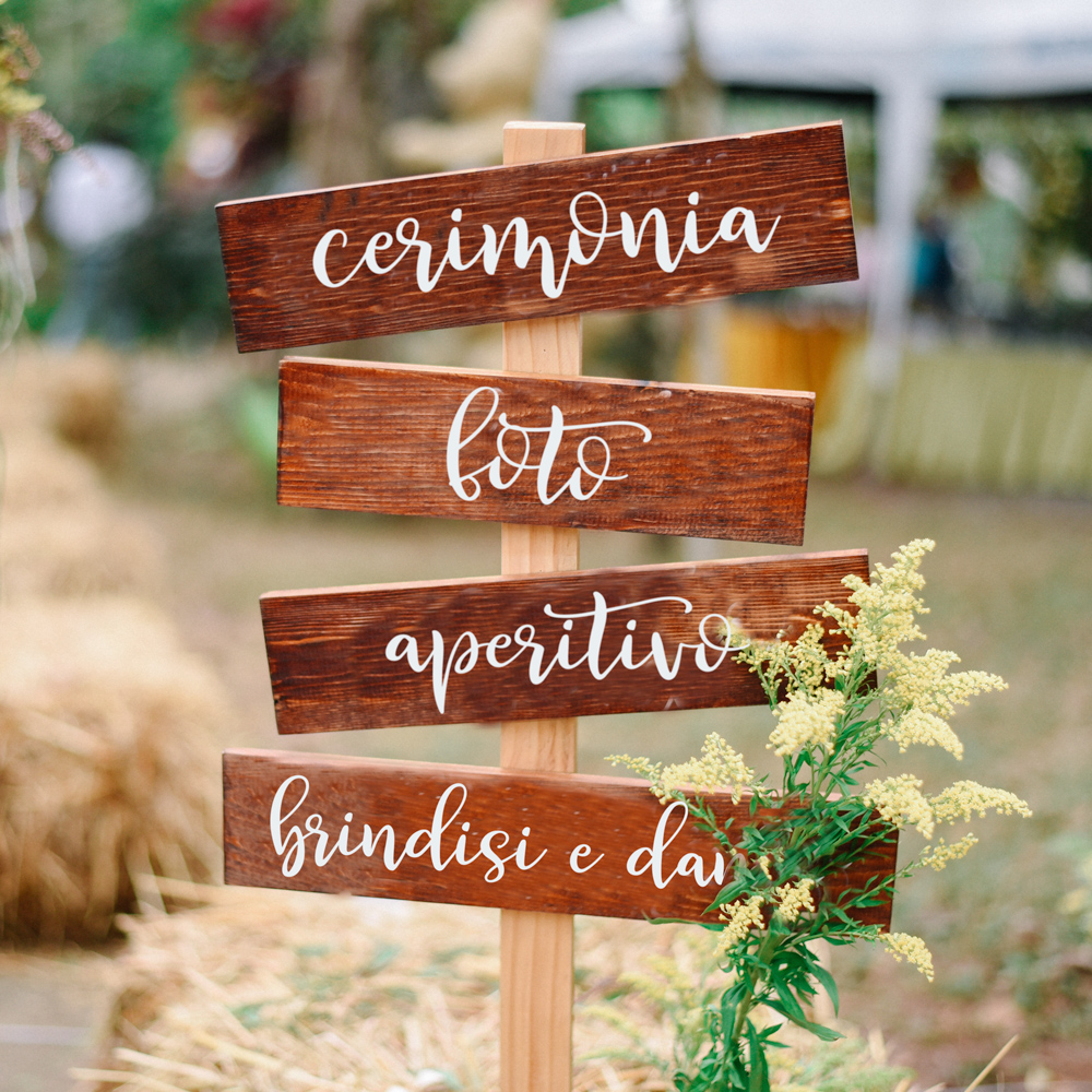 Set di Quattro Cartelli di Benvenuto Personalizzabili - Insegna Matrimonio  Country Chic