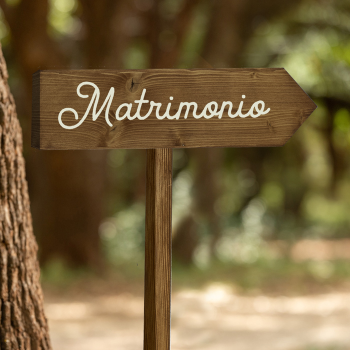 Freccia di Benvenuto al Matrimonio Personalizzabile con Scritta in Corsivo  - Insegna Matrimonio Country Chic