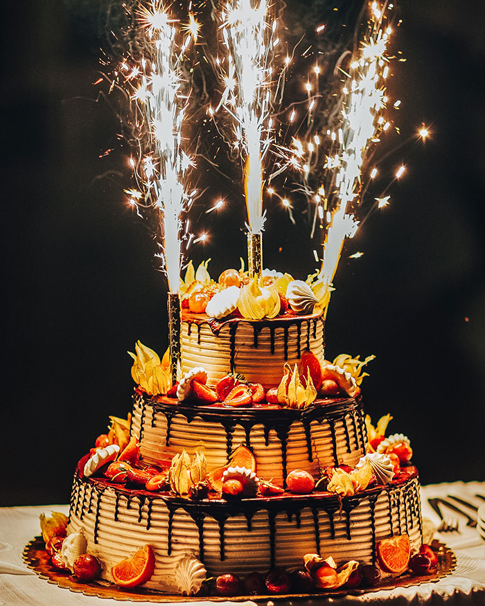 Set da 2 Fontane per Torta - Decorazione Torta Compleanno