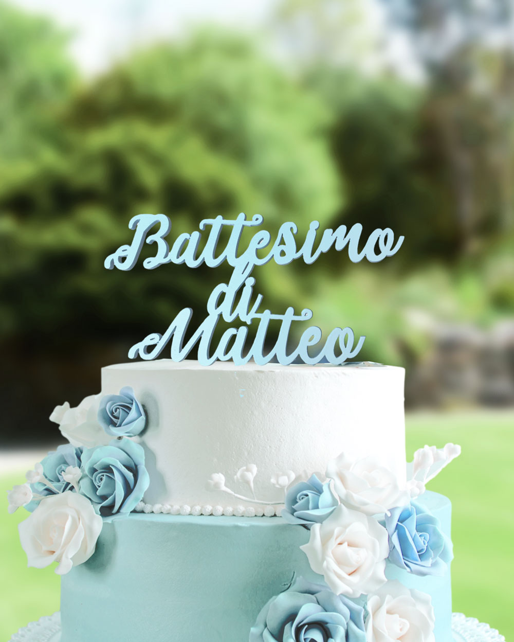 Cake Topper Battesimo di Personalizzato con Nome