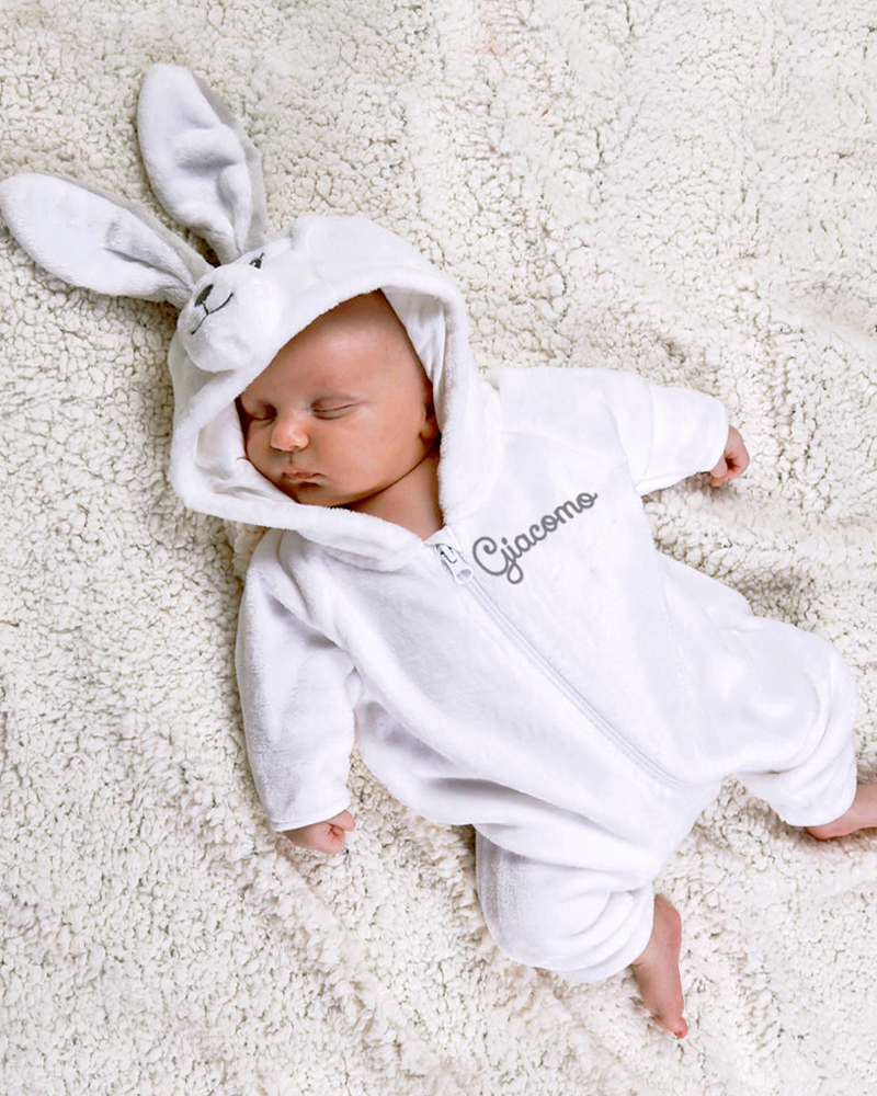 Cuscino personalizzato per neonato con coniglietto - Personalizza