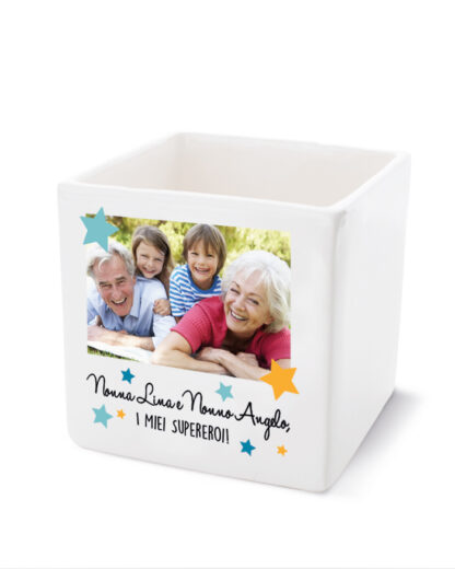 Vaso di Ceramica con Stelle Personalizzabile con Dedica e Foto - Idea Regalo Festa dei Nonni - immagine 6