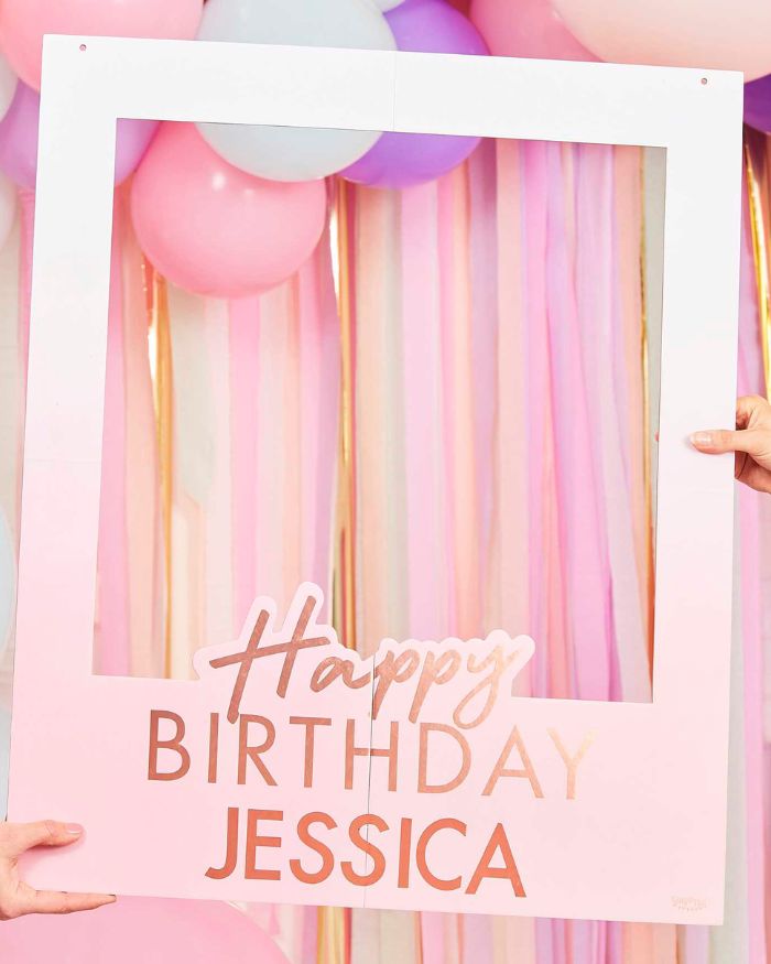 Cornice Polaroid per Foto Compleanno Fai-da-Te in Rosa Dorato - Idea  Divertente per Compleanno
