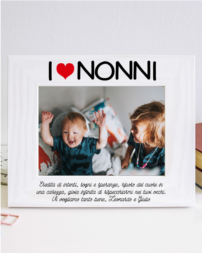 Cornice in Legno Personalizzata I Love Nonno - Idea Regalo Festa dei Nonni