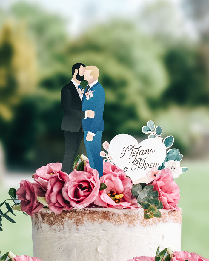 Cake topper in legno 50° anniversario di matrimonio personalizzato
