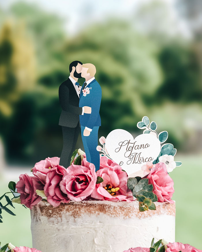 Cake topper con sposini per torte di matrimonio “Inizia il viaggio