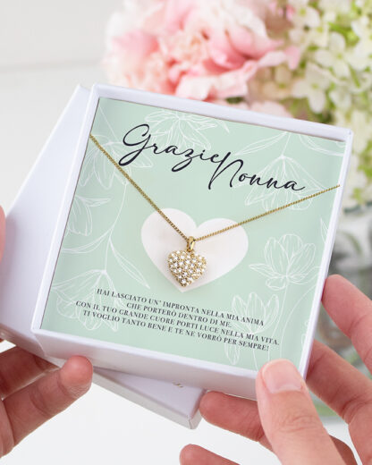 Collana 'La Mia Nonna' In Acciaio Inossidabile - Gioiello Ipoallergenico Con Scritta Significativa - Regalo Per Nipoti Per Compleanno, Festa Della Mamma E Natale