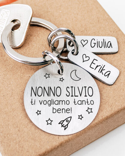 Portachiavi A Forma Di Razzo In Metallo Leggero - Ciondolo Carino Regalo Per Compleanno, Festa Del Papà, Natale - Argento, Piccolo