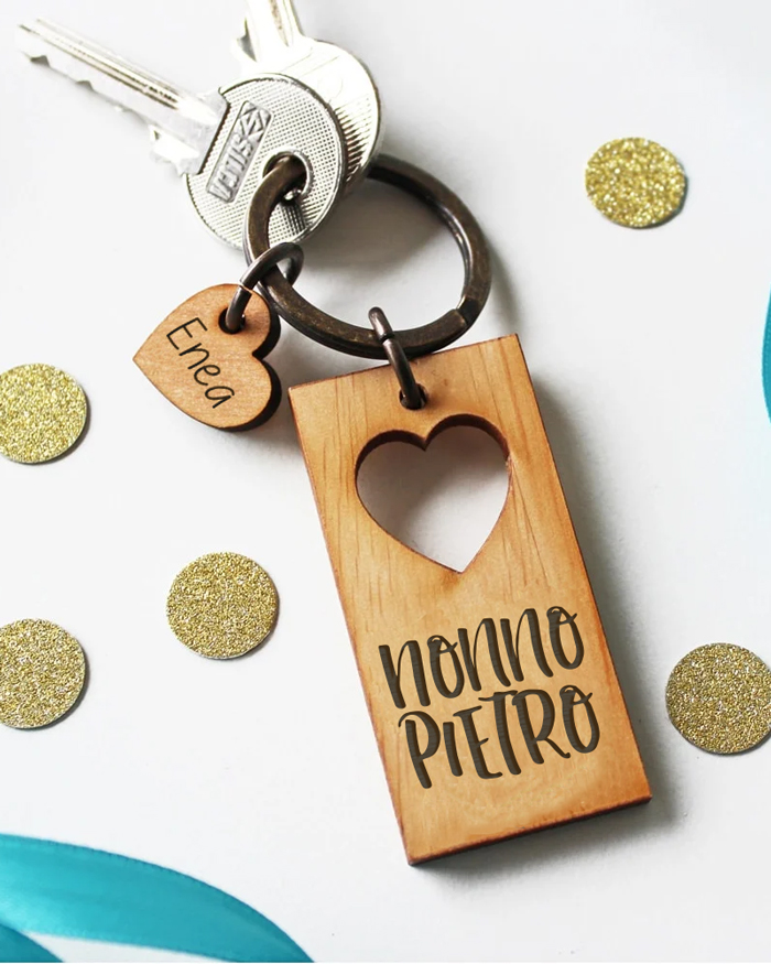 Portachiavi in Legno Personalizzato per il Nonno - Idea Regalo Festa dei  Nonni