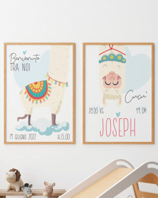 quadro-nascita-regalo-bambino-lama