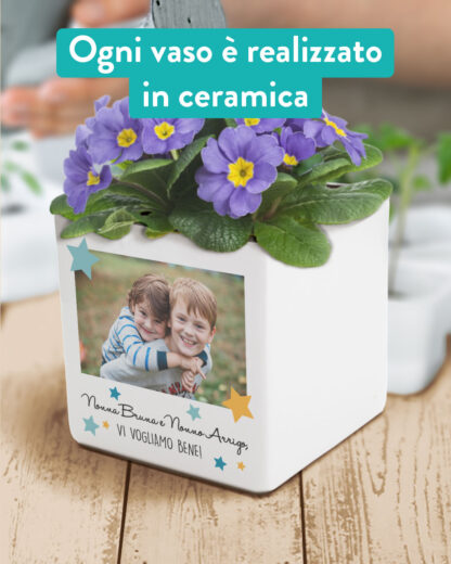 Vaso di Ceramica con Stelle Personalizzabile con Dedica e Foto - Idea Regalo Festa dei Nonni - immagine 4