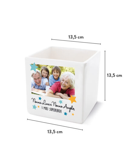 Vaso di Ceramica con Stelle Personalizzabile con Dedica e Foto - Idea Regalo Festa dei Nonni - immagine 5