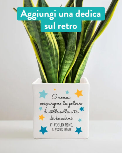 Vaso di Ceramica con Stelle Personalizzabile con Dedica e Foto - Idea Regalo Festa dei Nonni - immagine 2