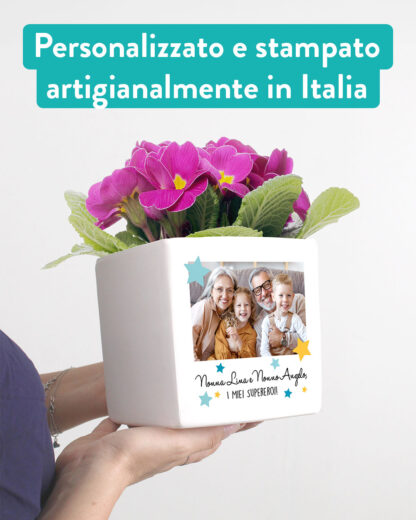 Vaso di Ceramica con Stelle Personalizzabile con Dedica e Foto - Idea Regalo Festa dei Nonni - immagine 3