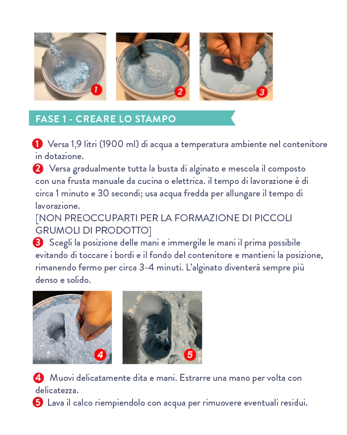 Kit per Calco Mani 3D in Gesso Regalo DIY per Fidanzato o