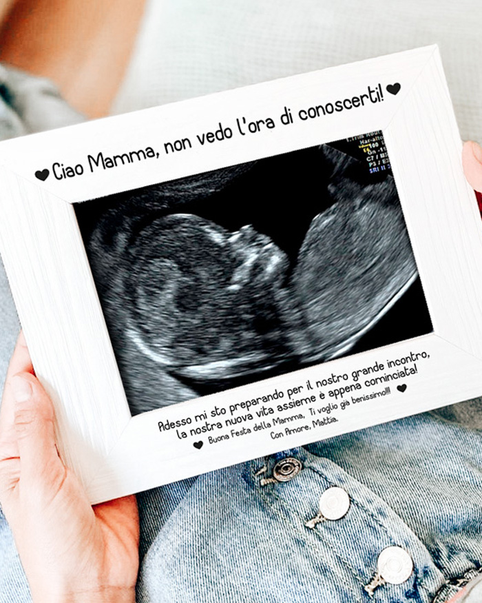 cornice personalizzata con ecografia regalo prima festa della mamma