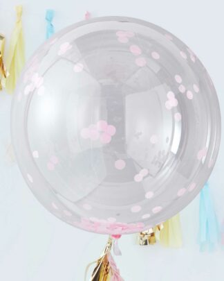 palloncino-sfera-trasparente-coriandolo-rosa-babyshower-1