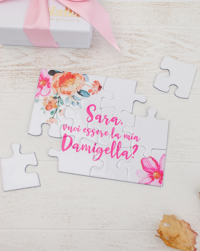 Puzzle Personalizzato con Messaggio Sorpresa Vuoi Essere la Mia Damigella?