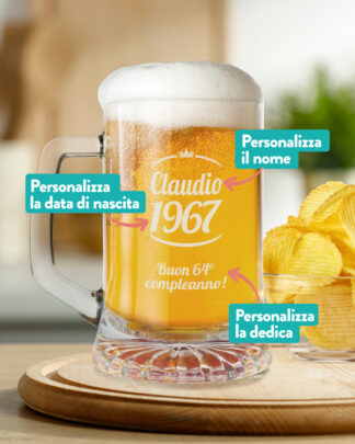 Boccale di birra in acciaio inossidabile con manico 14 once