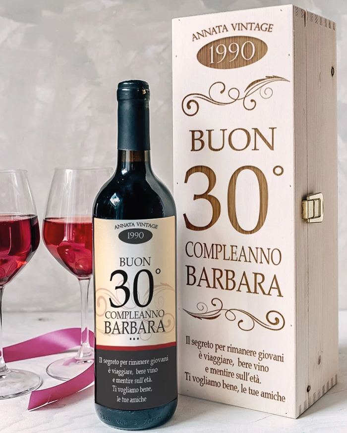 Socive Borsa Portavino In Lino Per 50° Compleanno - Regalo Per Nati Nel 1974