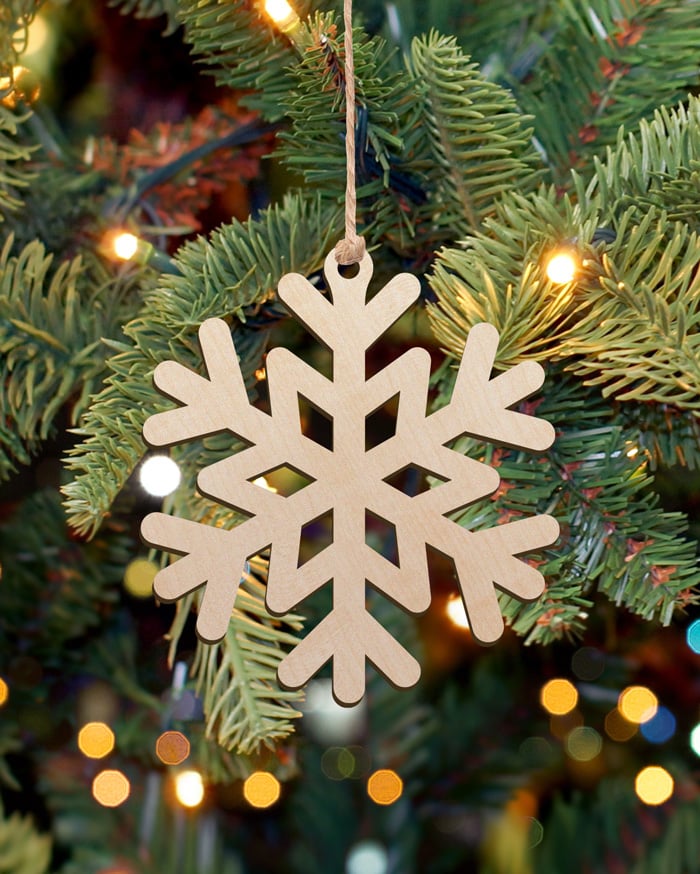 Set di 10 Decorazioni di Legno Fiocco di Neve da Appendere all'Albero di  Natale