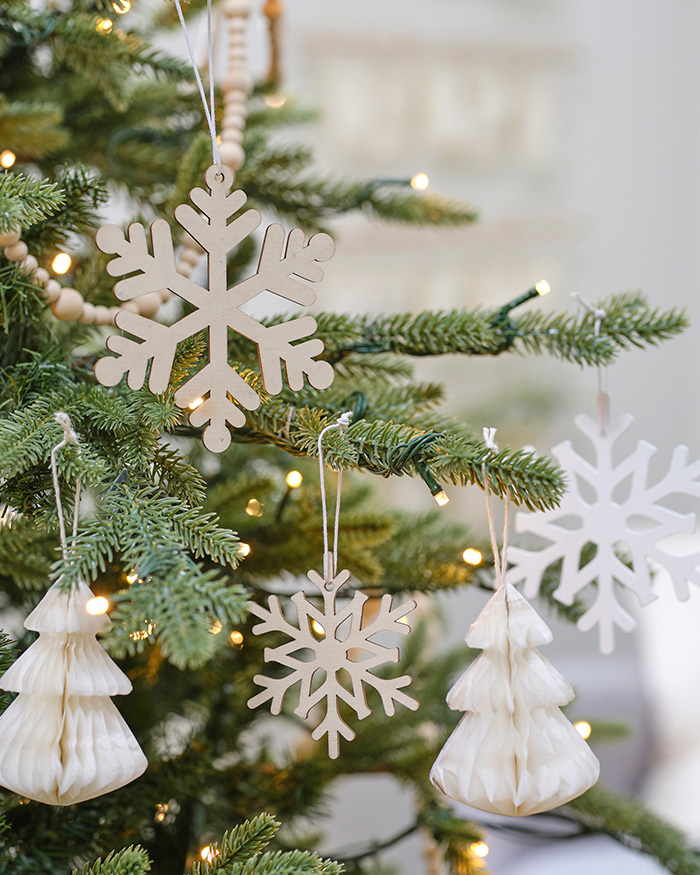 Fiocco di Neve in Legno e Albero a Nido d'Ape - Idea Decorazioni