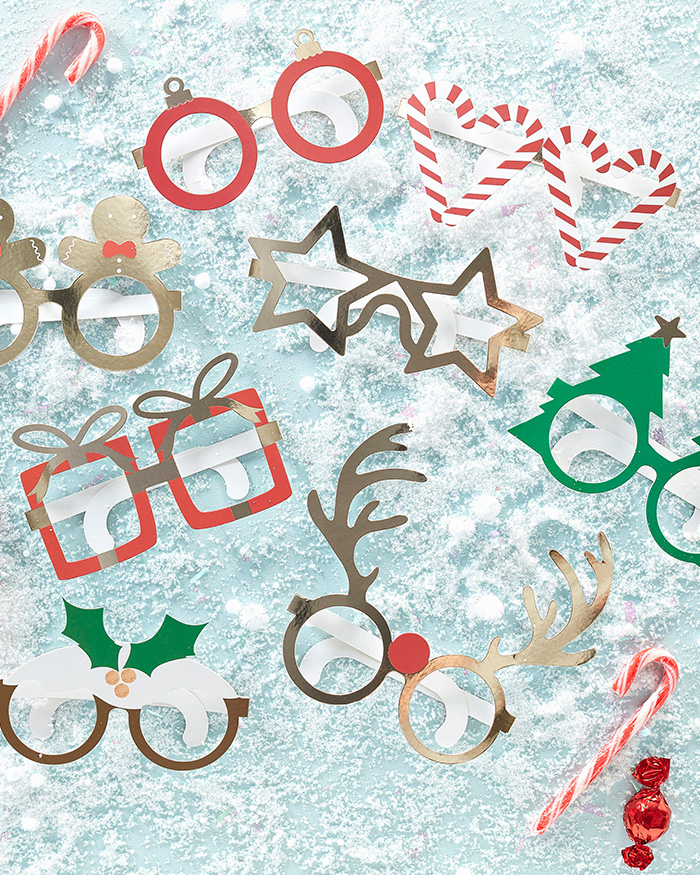 UBERMing 6 Paia Occhiali di Natale Bicchieri di Natale per Bambini Festa di Natale Creativi Divertenti Occhiali da Festa Forniture Glitter Natalizi Occhiali da Festa per Bambini e Adulti 