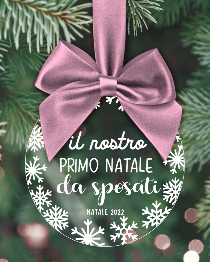 Pallina di Natale in Plexiglass Trasparente Personalizzata &quot;Il Nostro