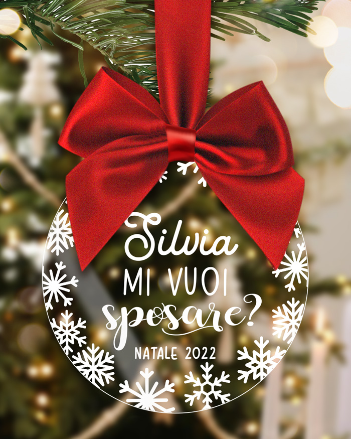 Pallina di Natale in Plexiglass Trasparente Personalizzata &quot;Il Nostro