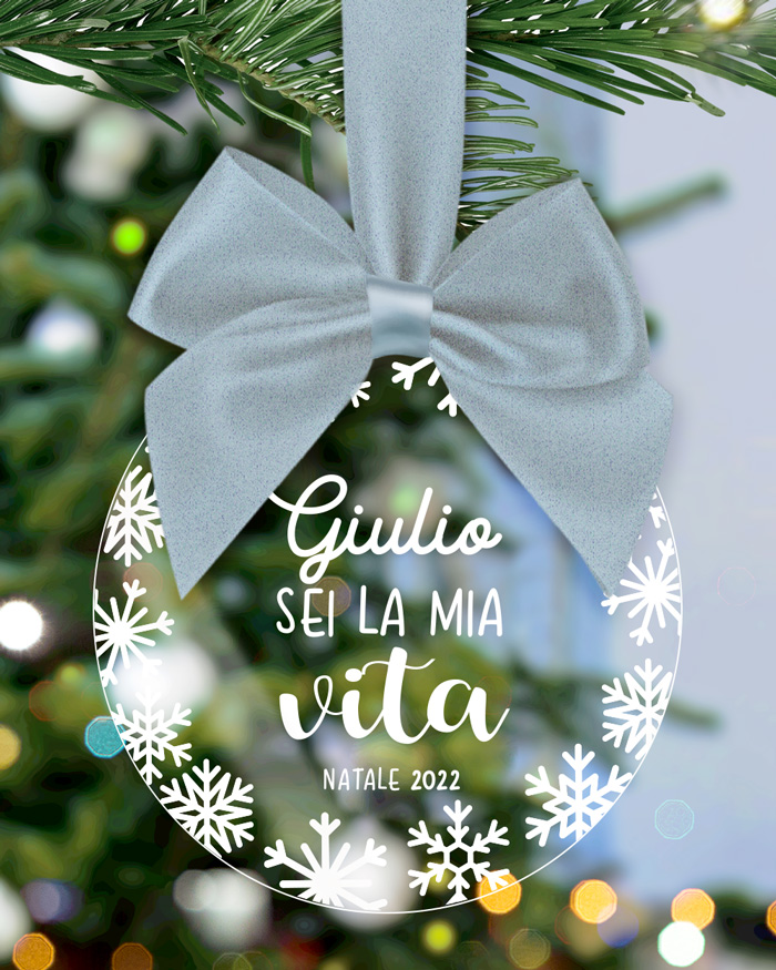 Pallina di Natale in Plexiglass Trasparente Personalizzata &quot;Il Nostro