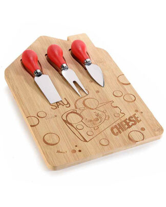 set-formaggio-tagliere-legno-casetta-3-coltelli