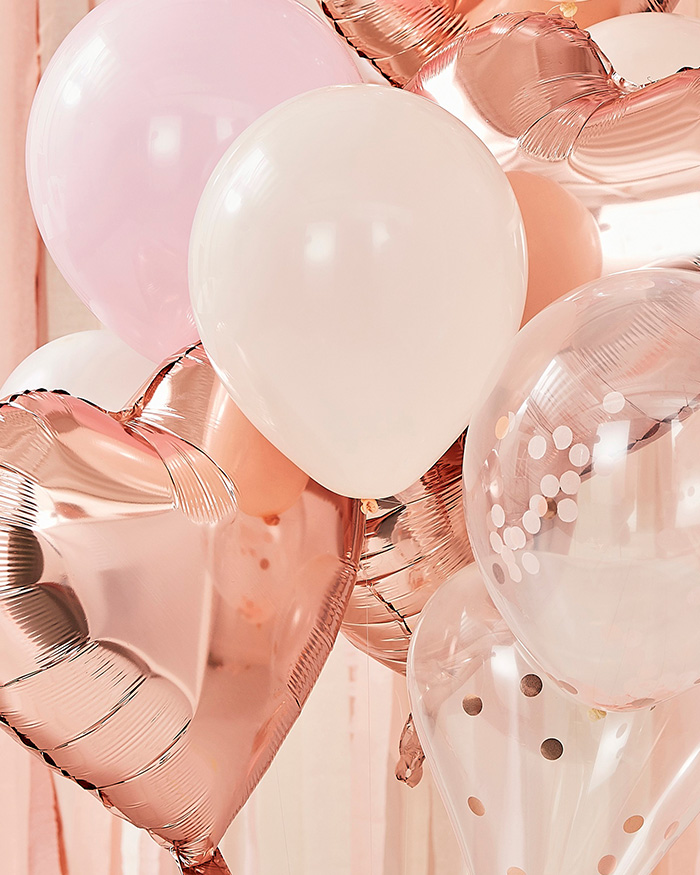 Set di Palloncini Rose Gold con Coriandoli - Idea Decorazione Compleanno