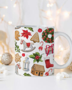Tazza Natalizia A Doppia Parete In Vetro – Forma Di Albero Di Natale Con Coperchio A Fiocco Di Neve E Cucchiaio, 300 Ml, Regalo Per Donna