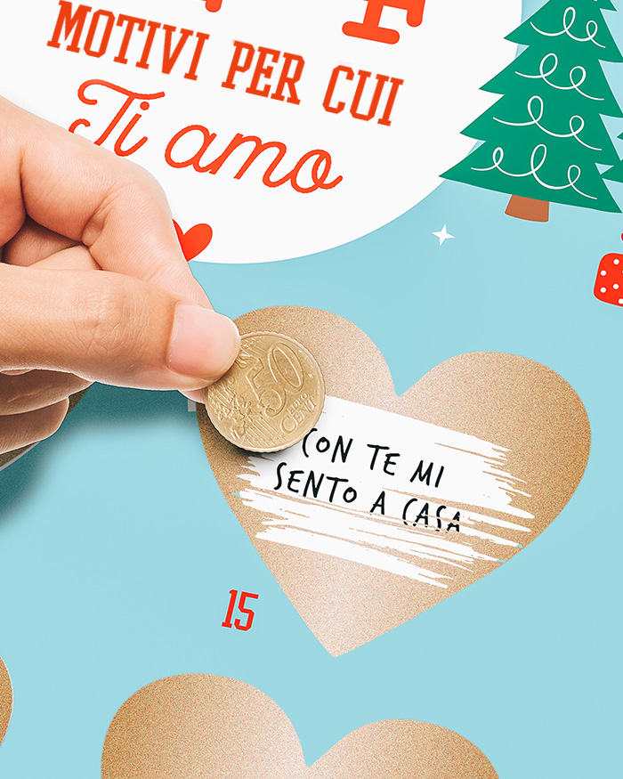 Poster Calendario dell'Avvento Gratta e Vinci Personalizzabile 24 Motivi  Per Cui Ti Amo - Idea Regalo Natale Lui, Lei