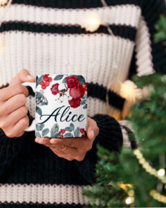 Tazza Personalizzata Floreale Con Iniziale E Nome • Advanxe Print Shop