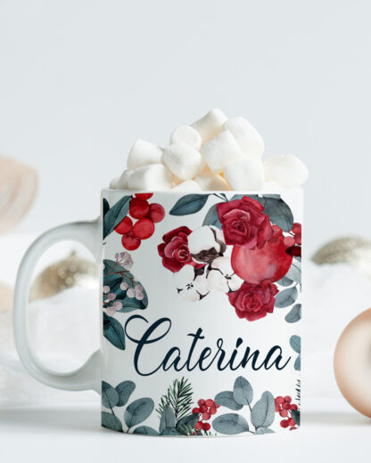 mug-natalizia-tazza-decoro-fiori-acquerello-natale-nome-personalizzata