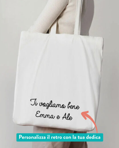 Borsa Shopper Personalizzata con Scritta Colorata "Mamma", Cuore e Dedica - Idea Regalo per la Mamma, Festa della Mamma, Compleanno - immagine 10