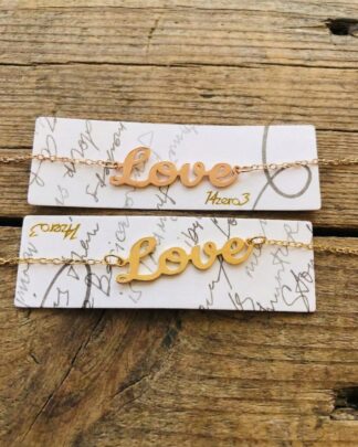 Collanina metallo "Parole" in provetta di vetro - Con la parola "Love"