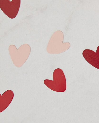 Coriandoli a Forma di Cuore Rosa e Rosso - Idea Decorazione Tavola San Valentino - immagine 2
