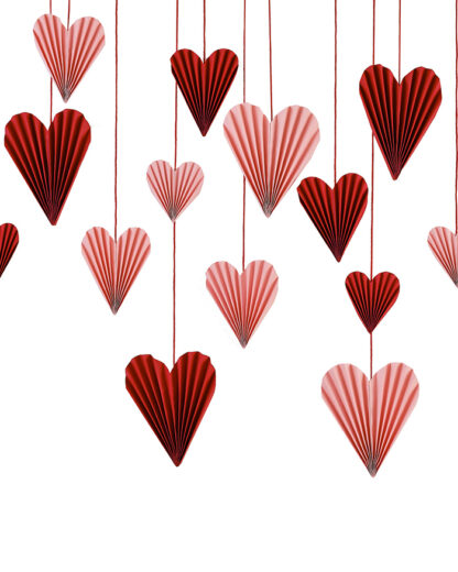 Decorazione Origami a Forma di Cuore in Cartoncino Rosso e Rosa- Idea Decorazione Originale per San Valentino - immagine 3