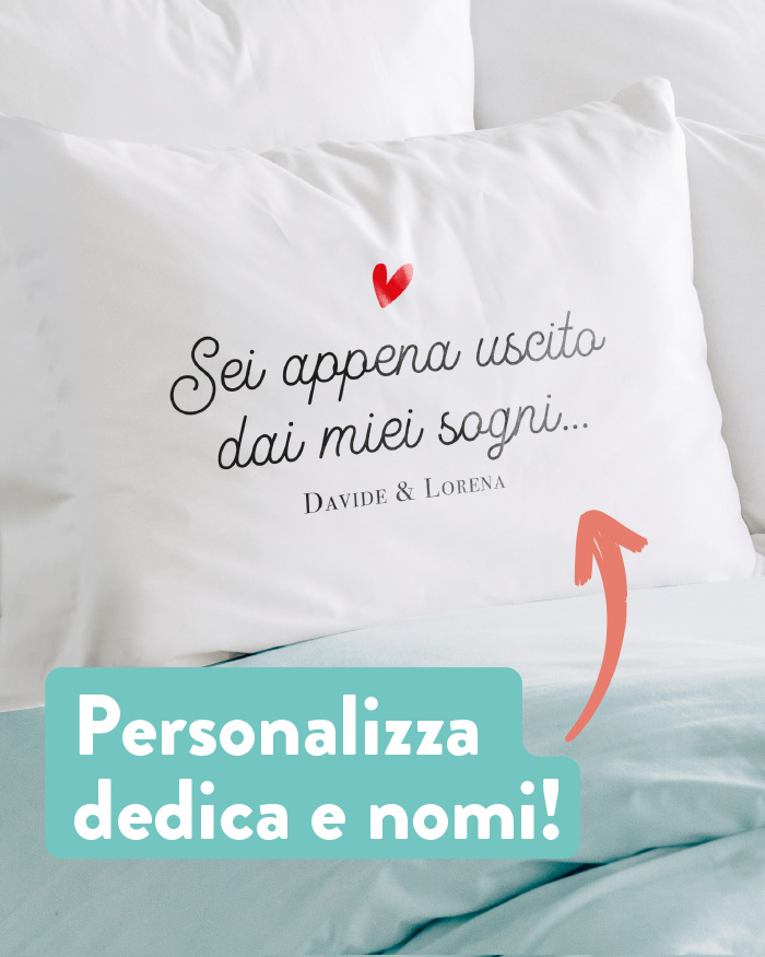 Coppia di Federe Personalizzate con Dedica e Nome - Idea Regalo San  Valentino per Lui e Lei, Idea Regalo Casa Nuova, Anniversario