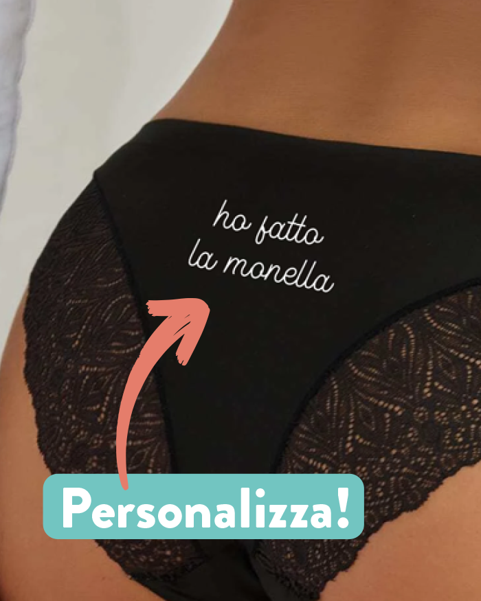 Sexy Slip Intimo Nero Mutandine da Donna Ho Fatto la Monella con